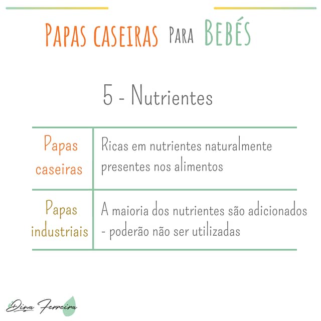 Nutrientes adequados necessidades nutricionais bebés